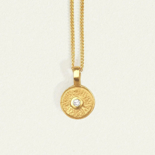 Radiant Sunburst: 0.05 CT Round Lab Grown Diamond Necklace