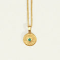 Load image into Gallery viewer, 0.5CT Round Cut Emerald Gold Pendant Necklace
