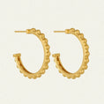 Load image into Gallery viewer, Golden Roman-Inspired Scalloped Hoop Earrings
