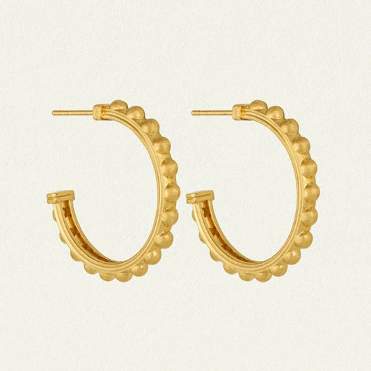 Golden Roman-Inspired Scalloped Hoop Earrings