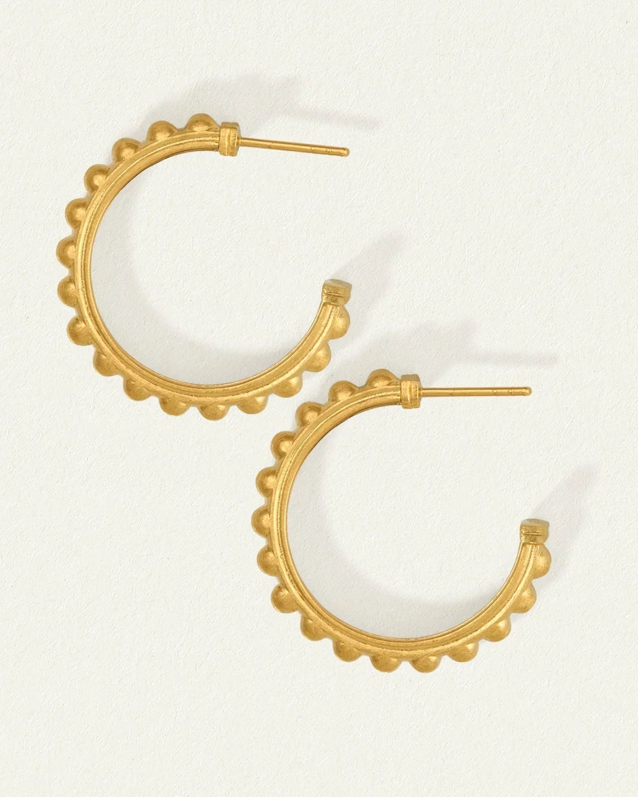 Golden Roman-Inspired Scalloped Hoop Earrings