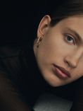 Load image into Gallery viewer, Golden Roman-Inspired Scalloped Hoop Earrings
