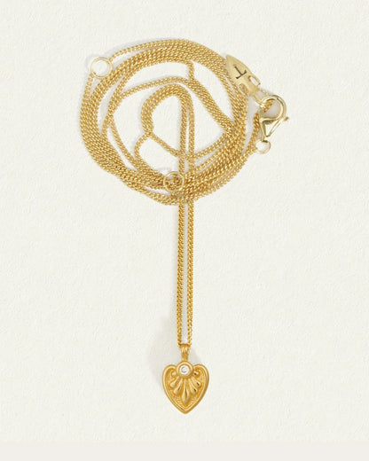 Gold Heart Pendant with 0.01 CT Round Lab Grown Diamond 4