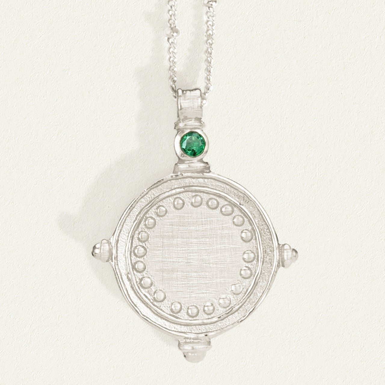 Radiant 0.01 CT Emerald Lab-Grown Diamond Pendant Necklace