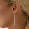 Load image into Gallery viewer, Elegant 0.4 TCW Round Lab-Grown Diamond Tennis Drop Earrings
