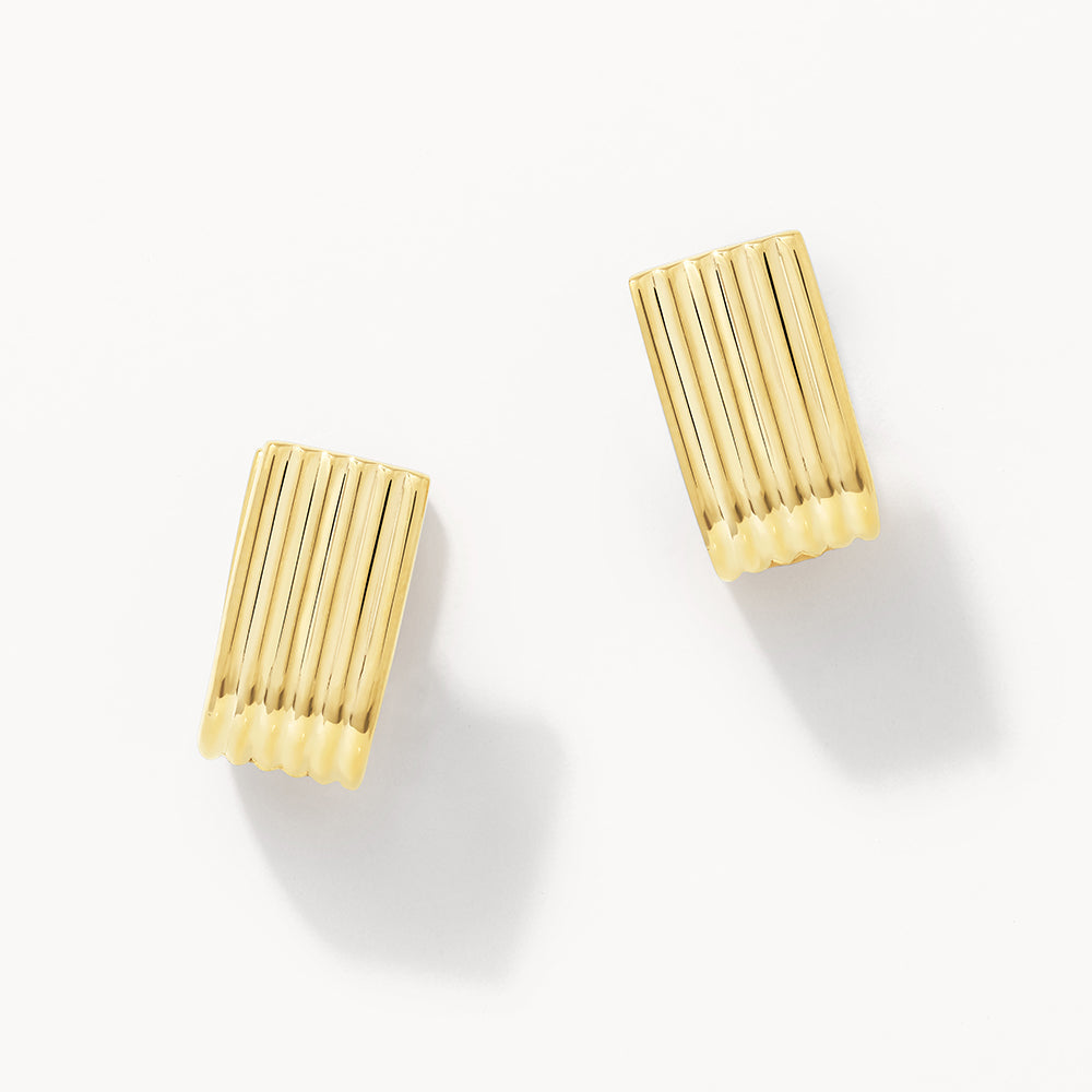 Textured U Shape Huggie Earrings