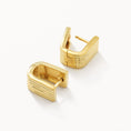 Load image into Gallery viewer, Textured U Shape Huggie Earrings
