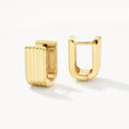 Load image into Gallery viewer, Textured U Shape Huggie Earrings 1
