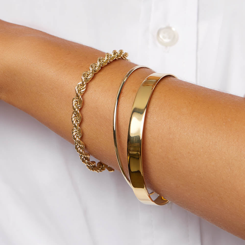 Sleek Gold Minimalist Bangle Bracelets 5