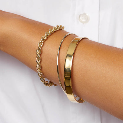 Sleek Gold Minimalist Bangle Bracelets 5