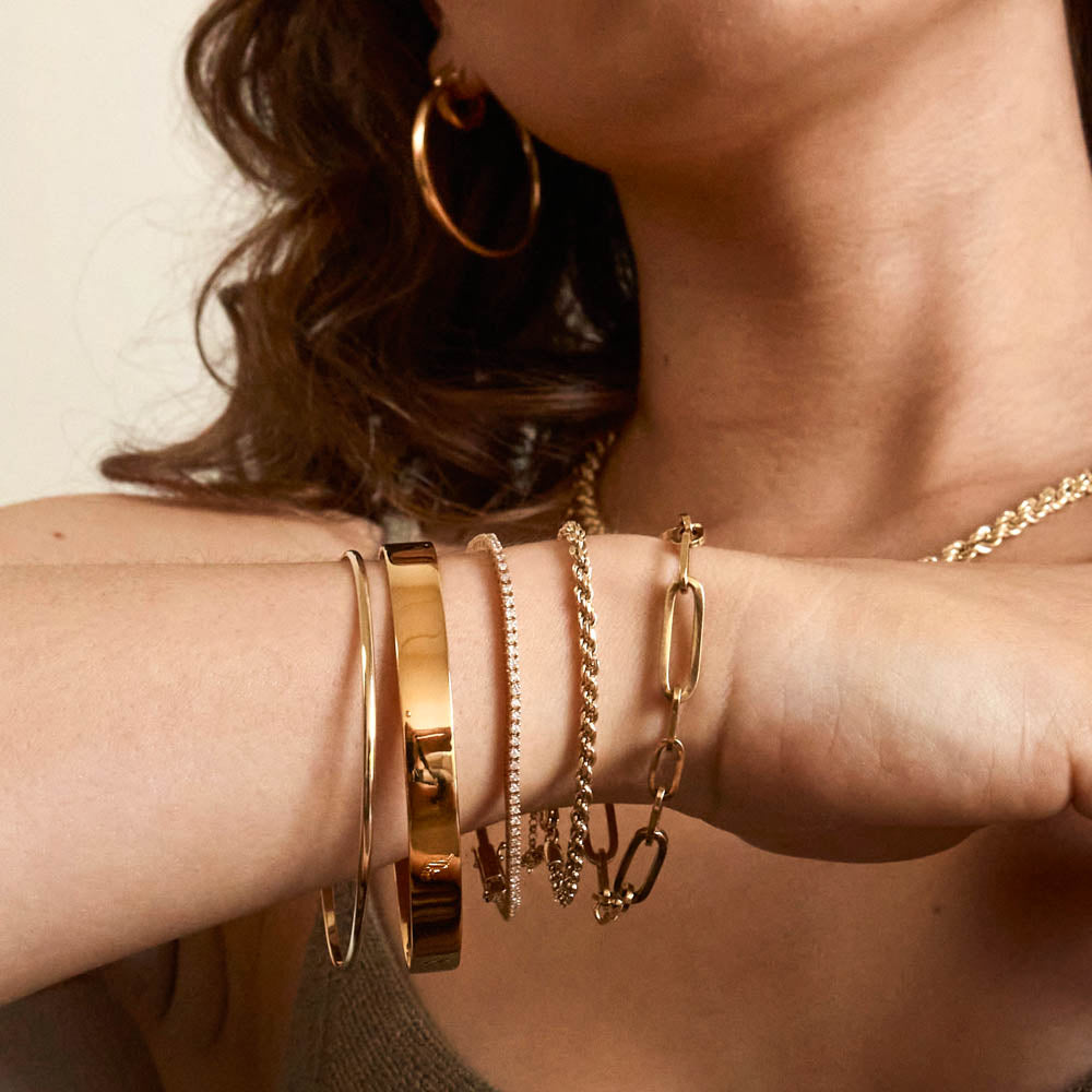 Sleek Gold Minimalist Bangle Bracelets 6