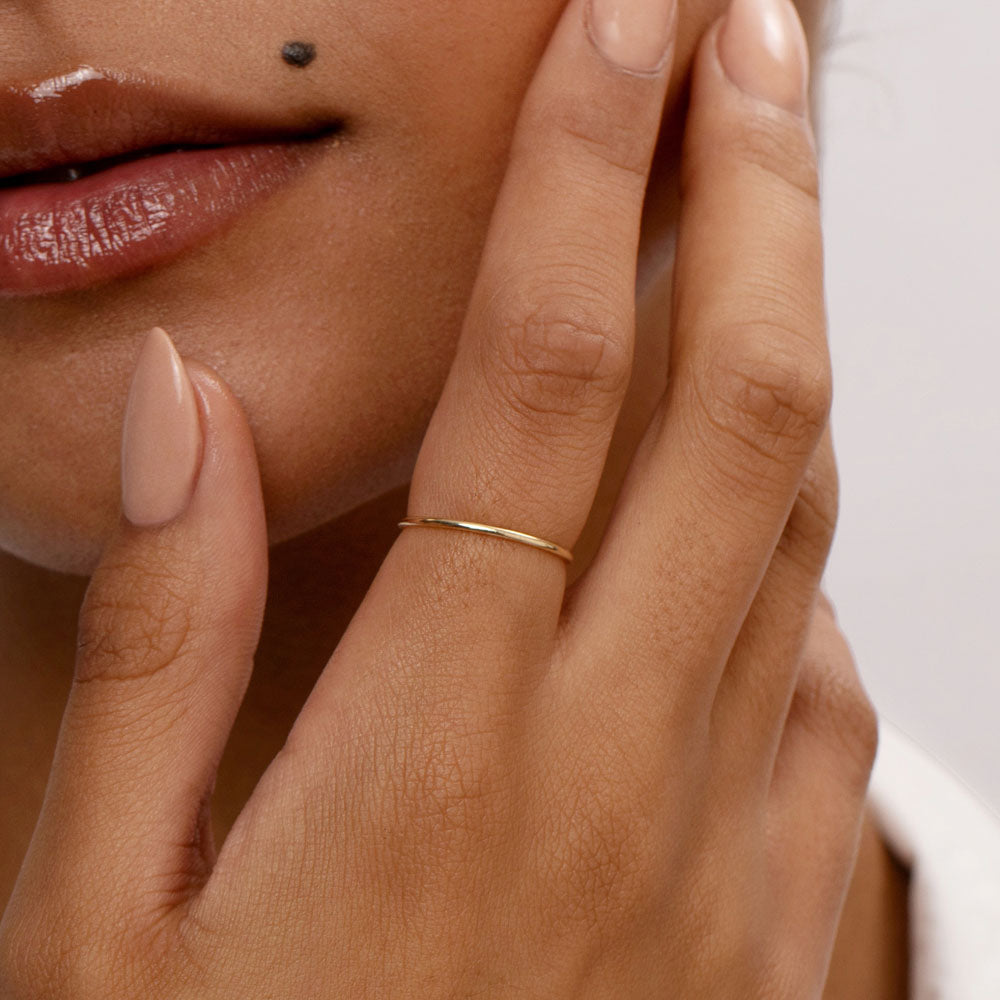 Elegant Slim Gold Stacking Wedding Band 3