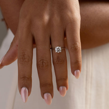 Hidden Halo-1.5 CT Round Lab Grown Diamond Engagement Ring
