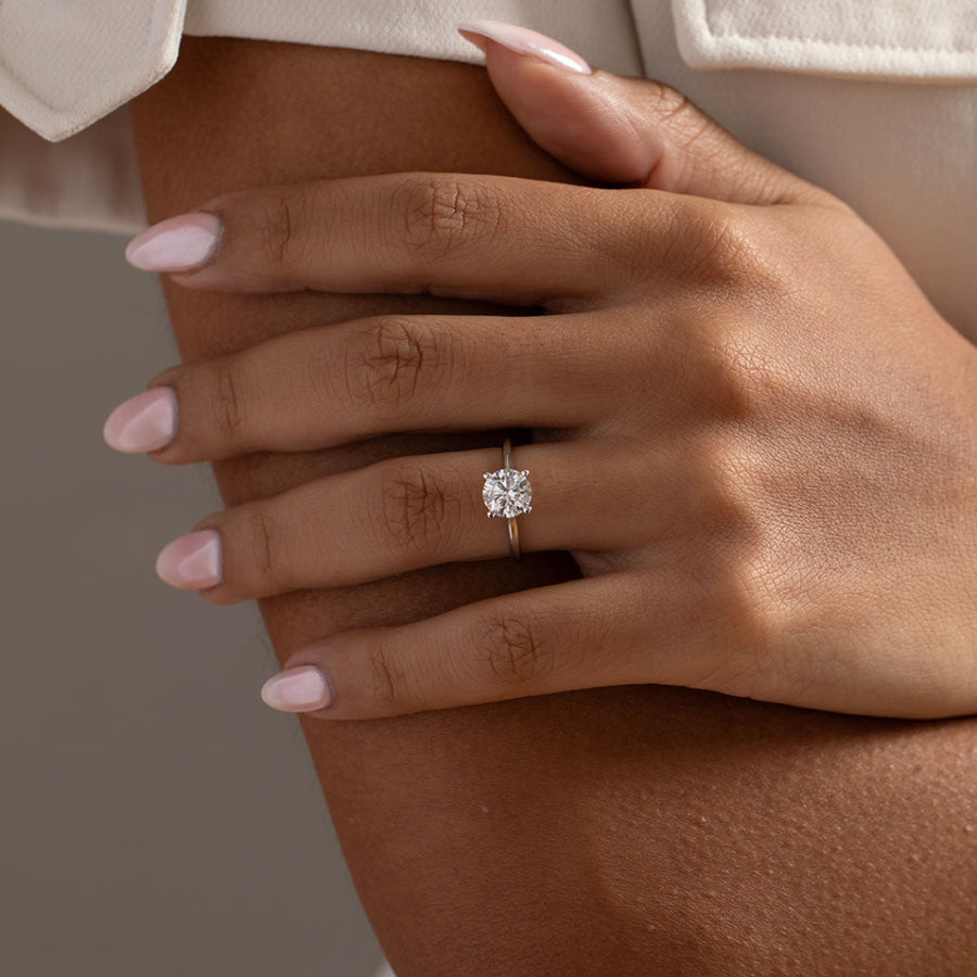 Hidden Halo-1.5 CT Round Lab Grown Diamond Engagement Ring