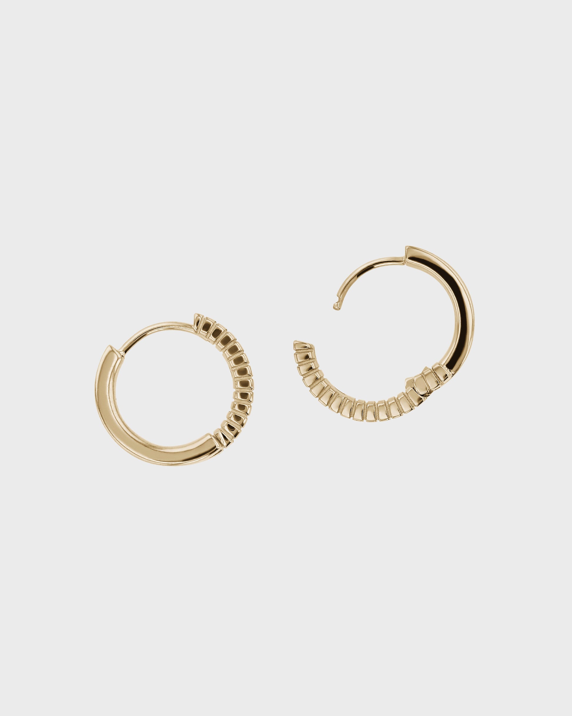 Elegant Textured Semi-Round Hoop Earrings 5