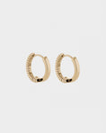 Load image into Gallery viewer, Elegant Textured Semi-Round Hoop Earrings
