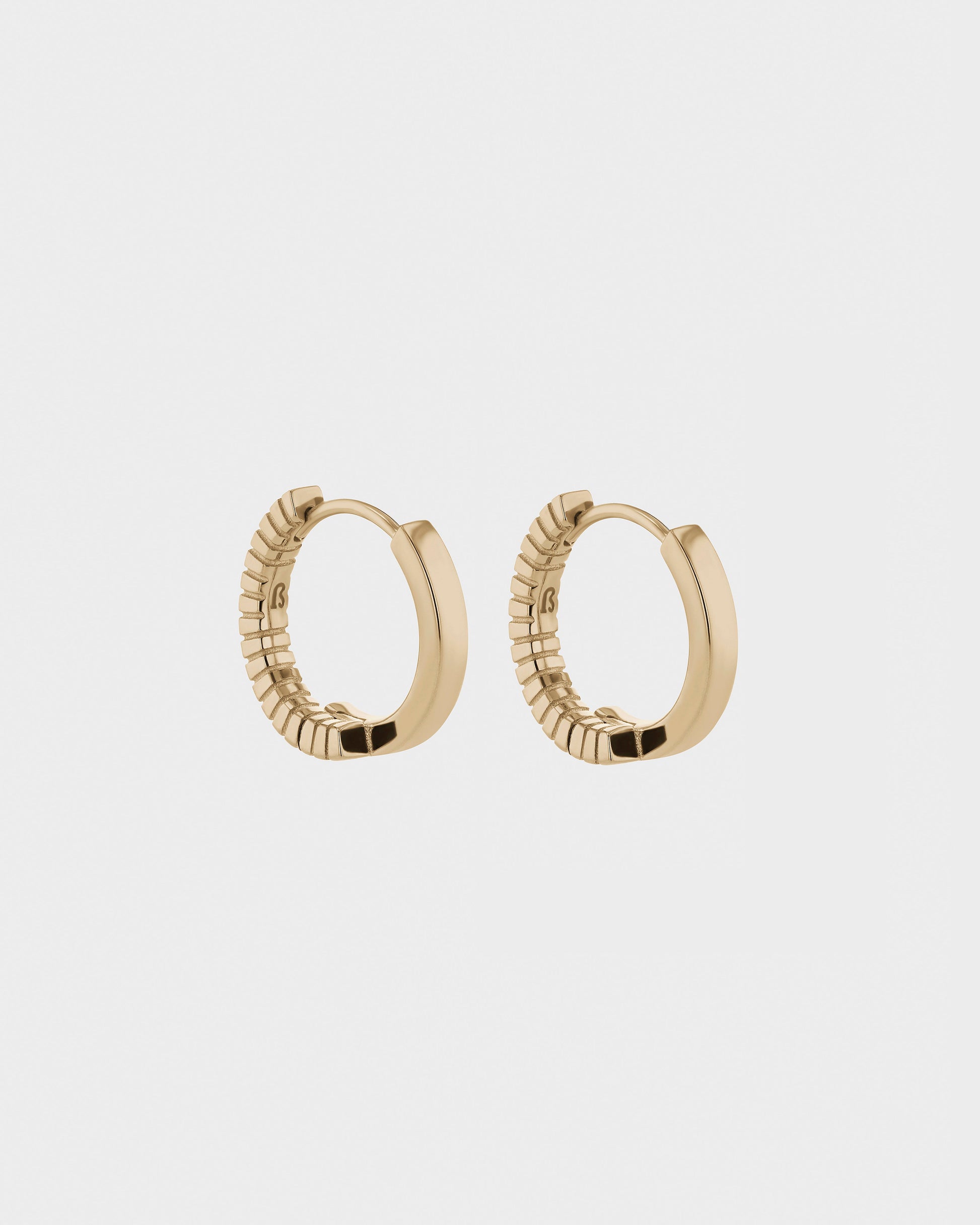 Elegant Textured Semi-Round Hoop Earrings 1