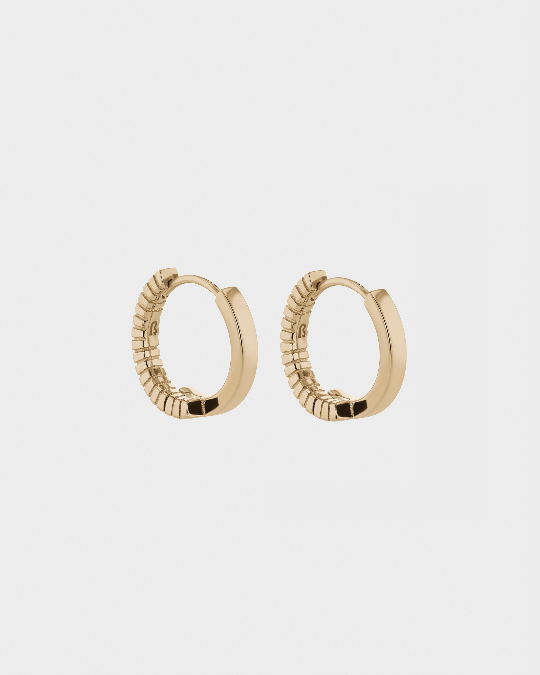 Elegant Textured Semi-Round Hoop Earrings