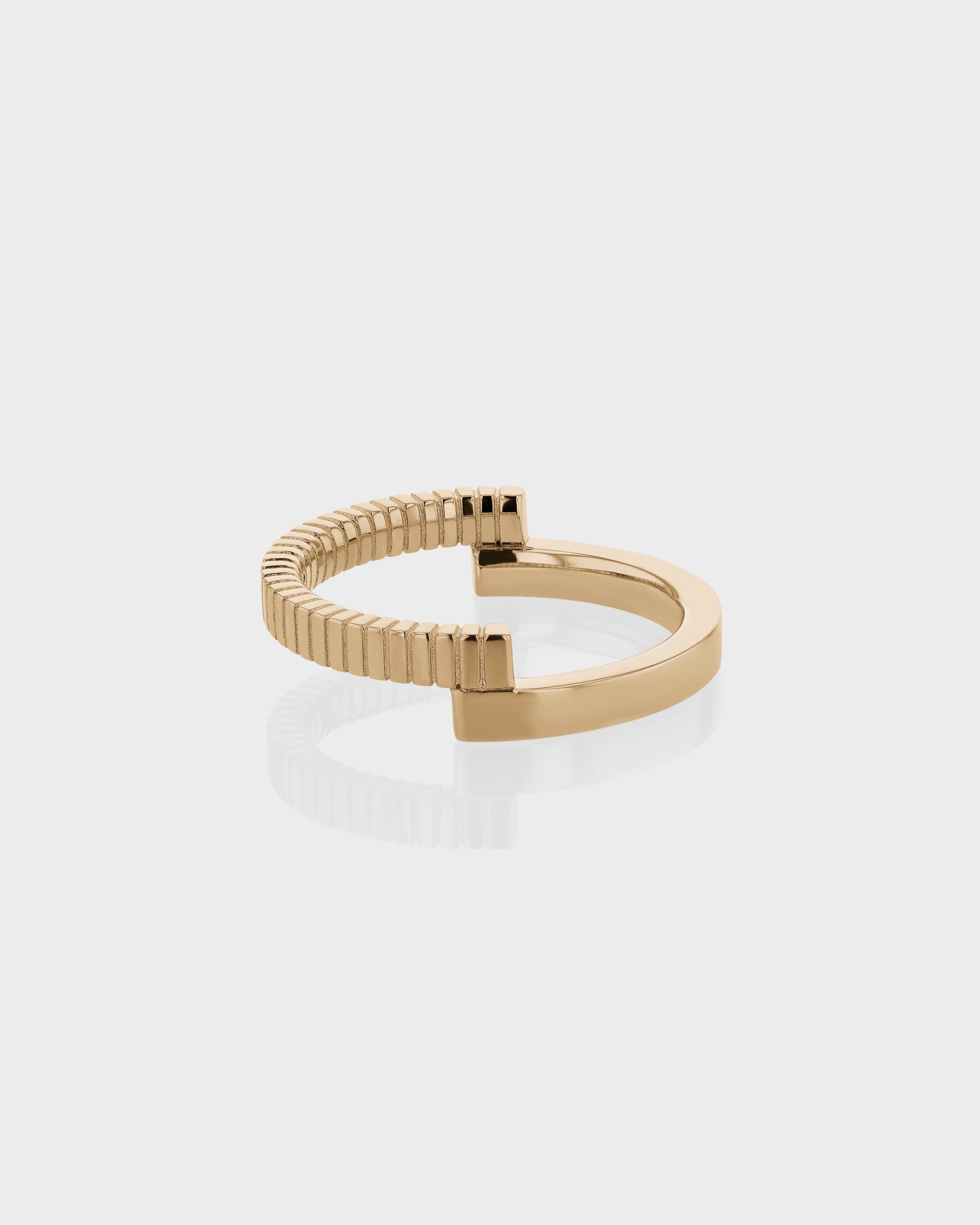 Golden Elegance: Textured Split Wedding Band 5