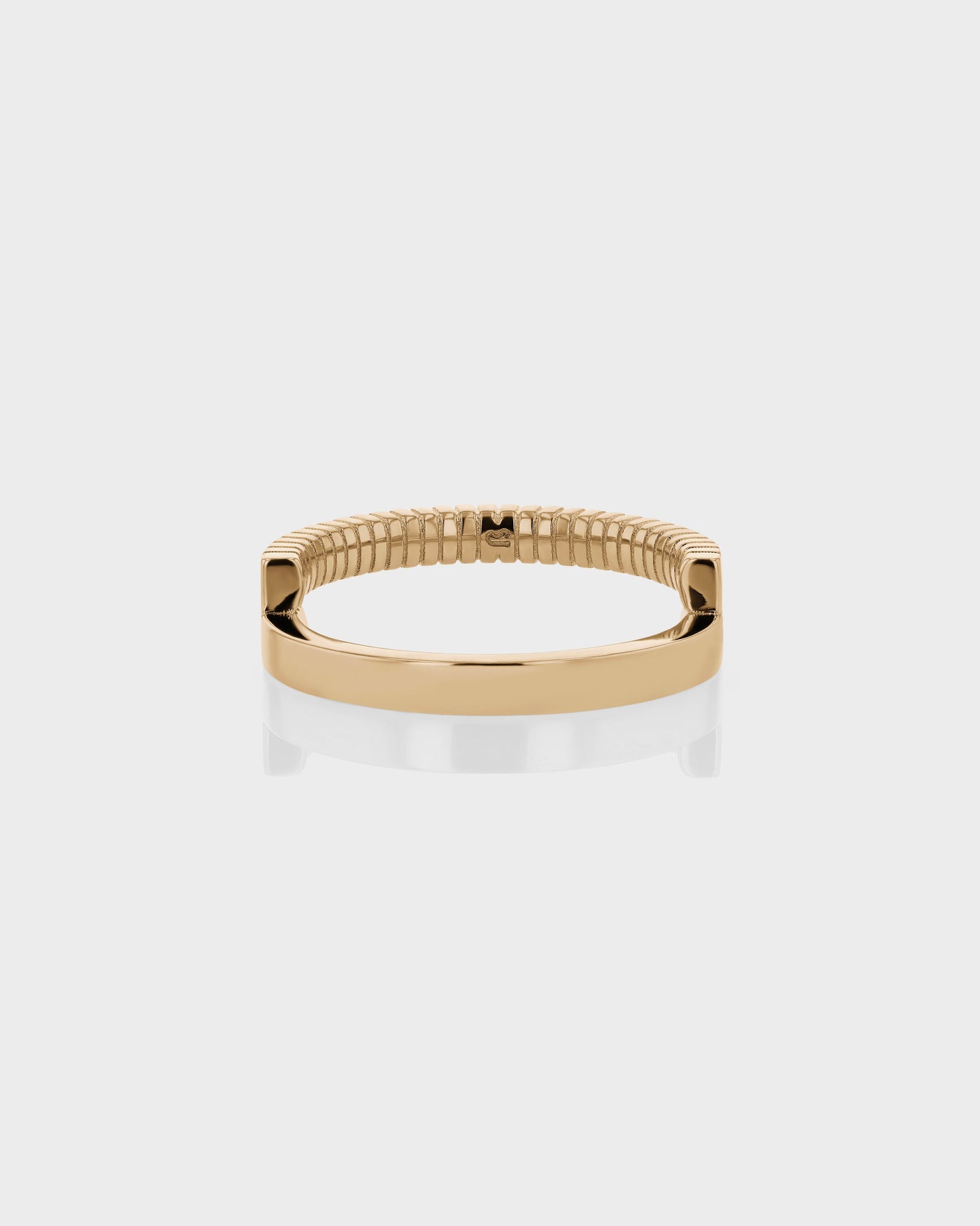 Golden Elegance: Textured Split Wedding Band 6