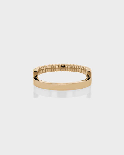Golden Elegance: Textured Split Wedding Band 6