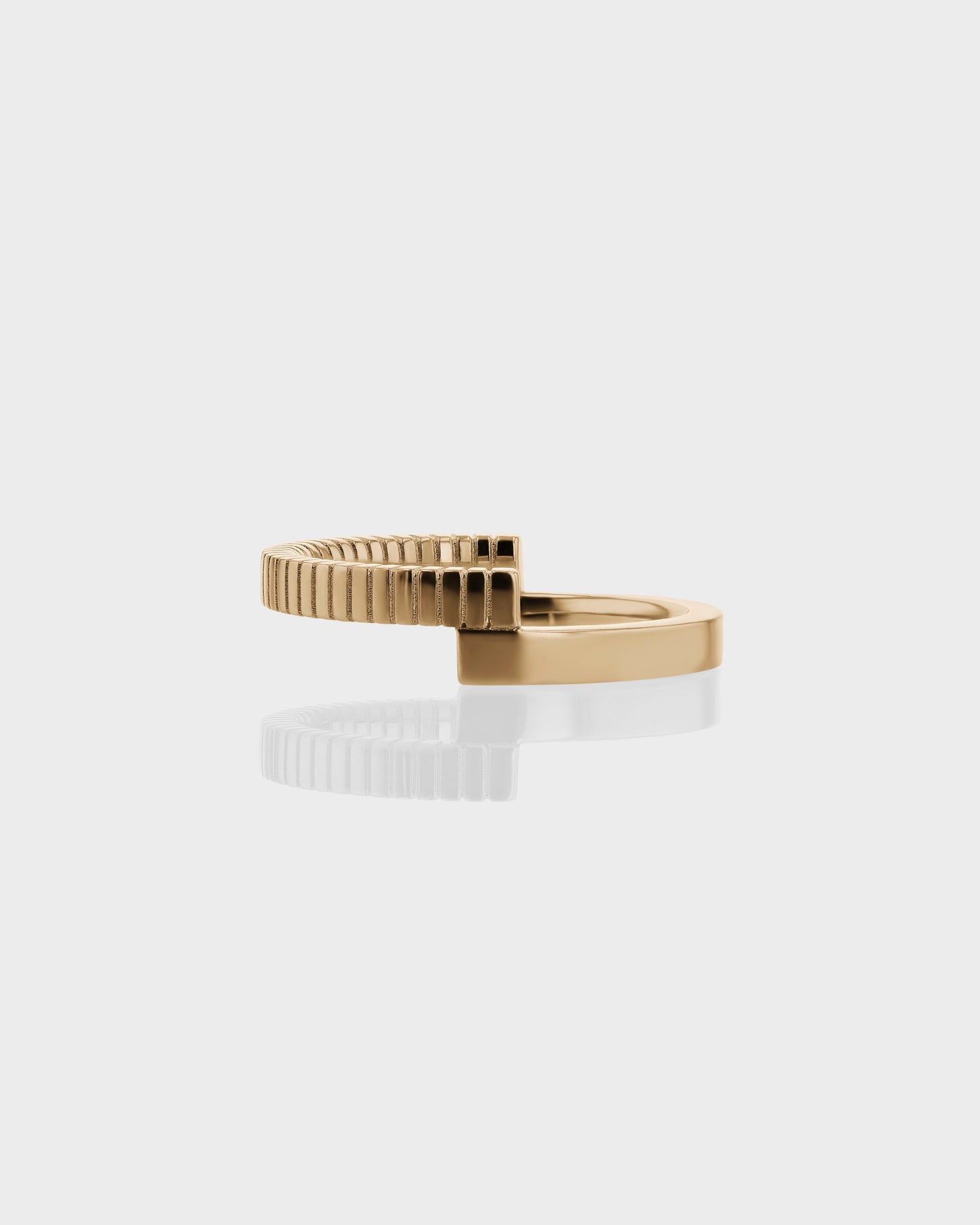 Golden Elegance: Textured Split Wedding Band 1