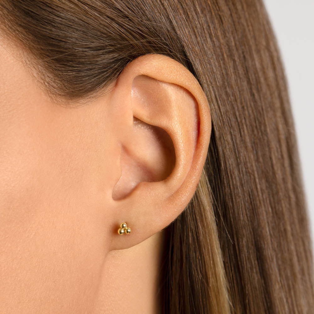 Triple Ball Stud Earrings