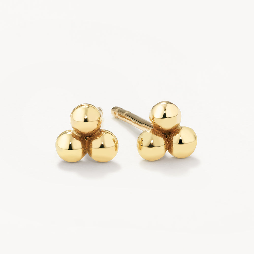 Triple Ball Stud Earrings 1