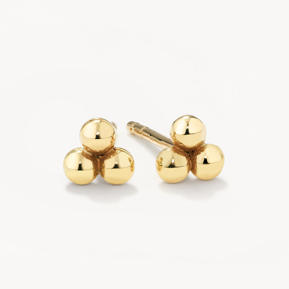 Triple Ball Stud Earrings