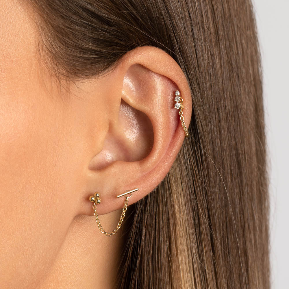 Triple Ball Stud Earrings 12