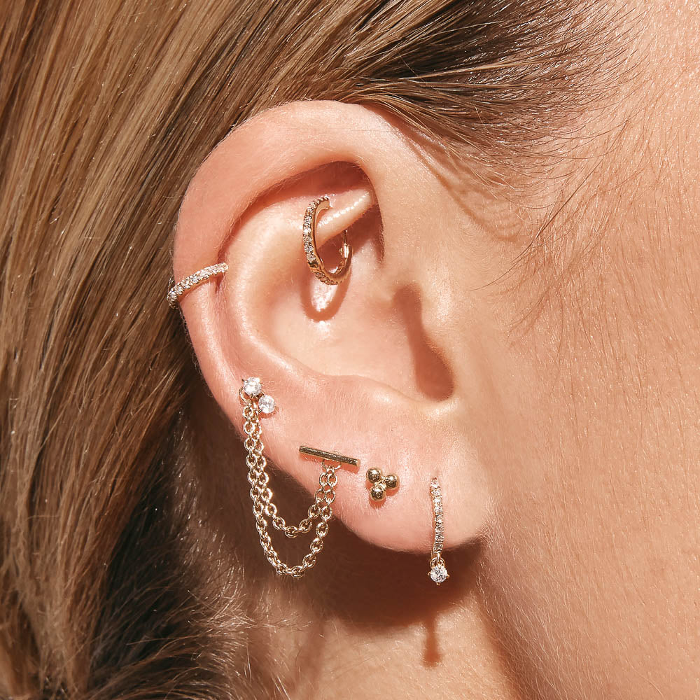 Triple Ball Stud Earrings 2