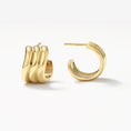 Load image into Gallery viewer, Triple Wave Hoop Earrings
