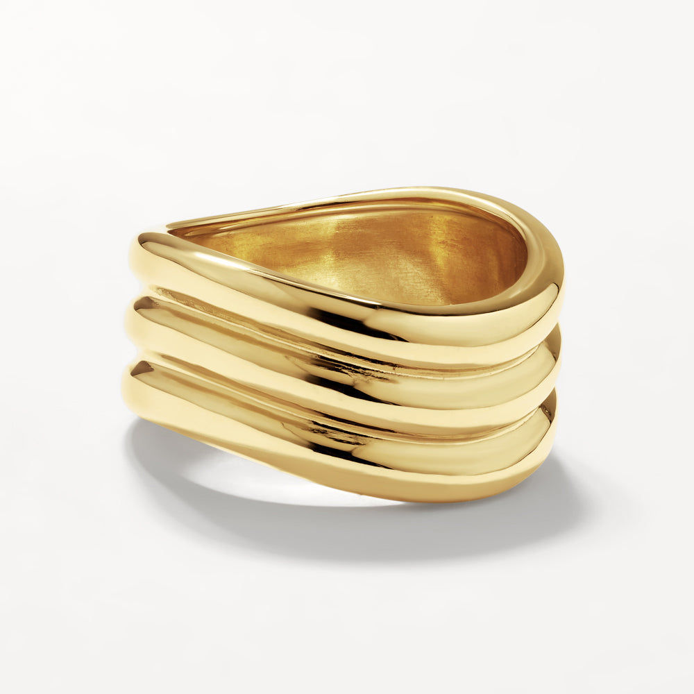 Triple Wave Wedding Band