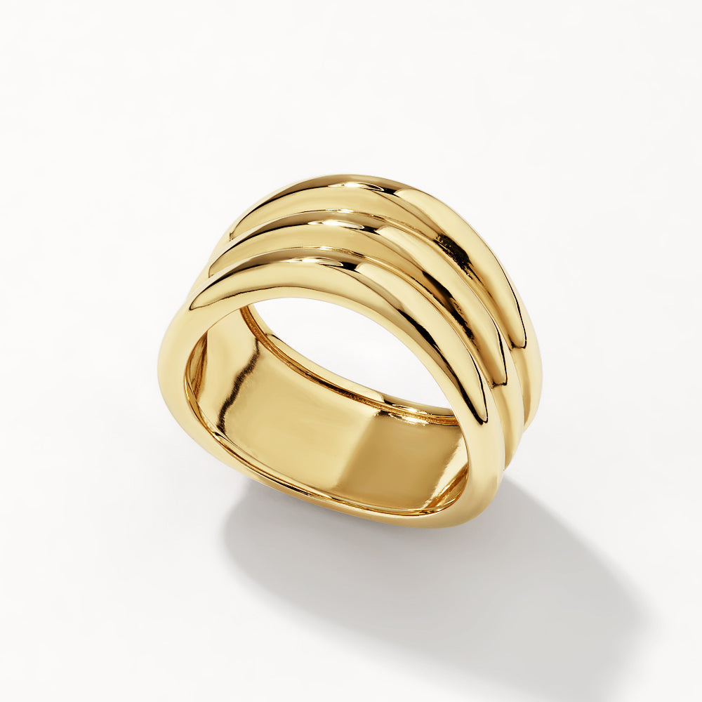 Triple Wave Wedding Band 3