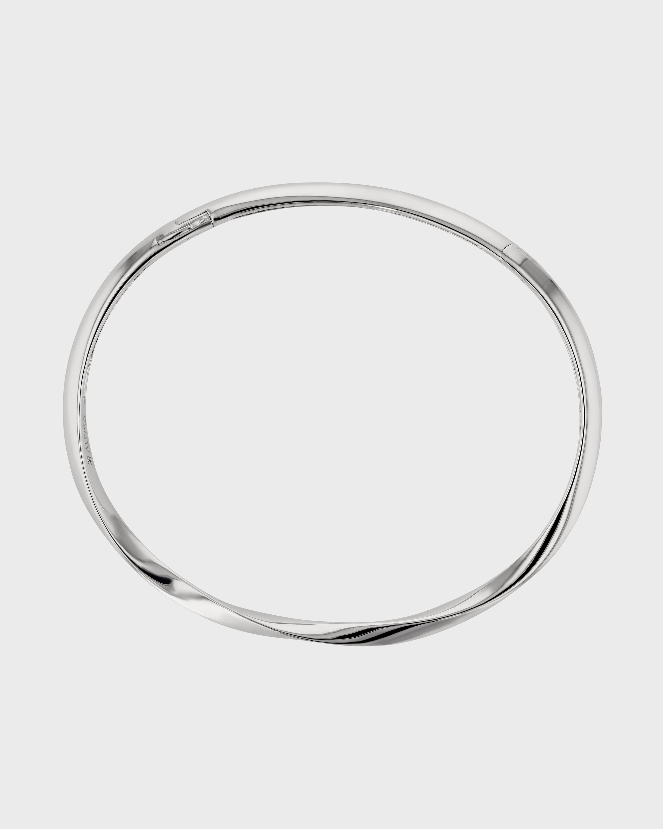 Elegant Twist Sterling Silver Bangle Bracelet