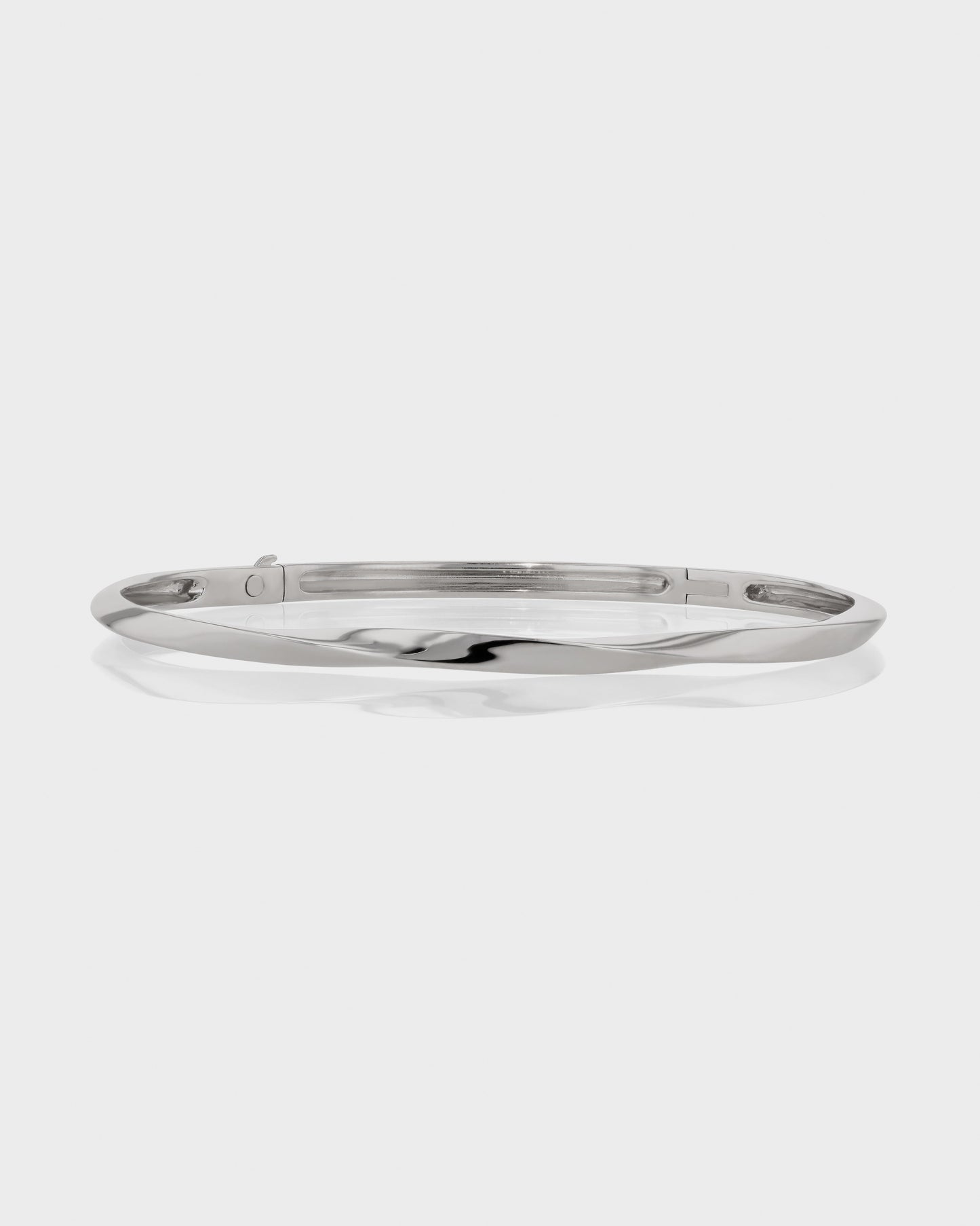 Elegant Twist Sterling Silver Bangle Bracelet 1