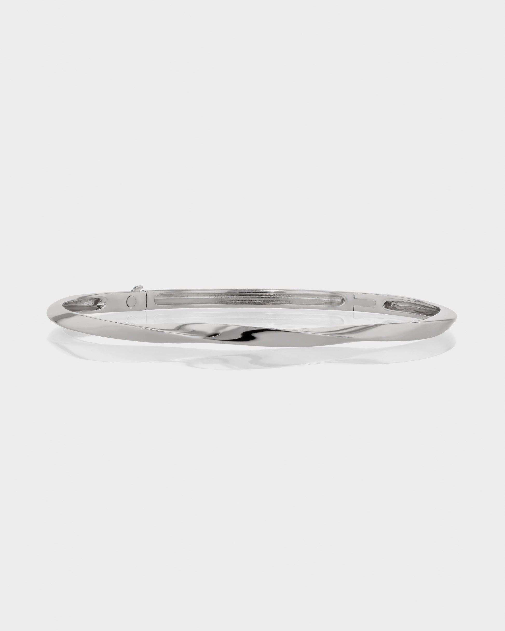 Elegant Twist Sterling Silver Bangle Bracelet 1