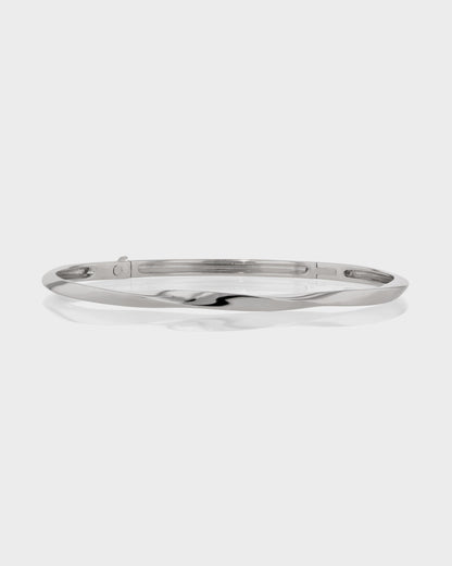 Elegant Twist Sterling Silver Bangle Bracelet 1