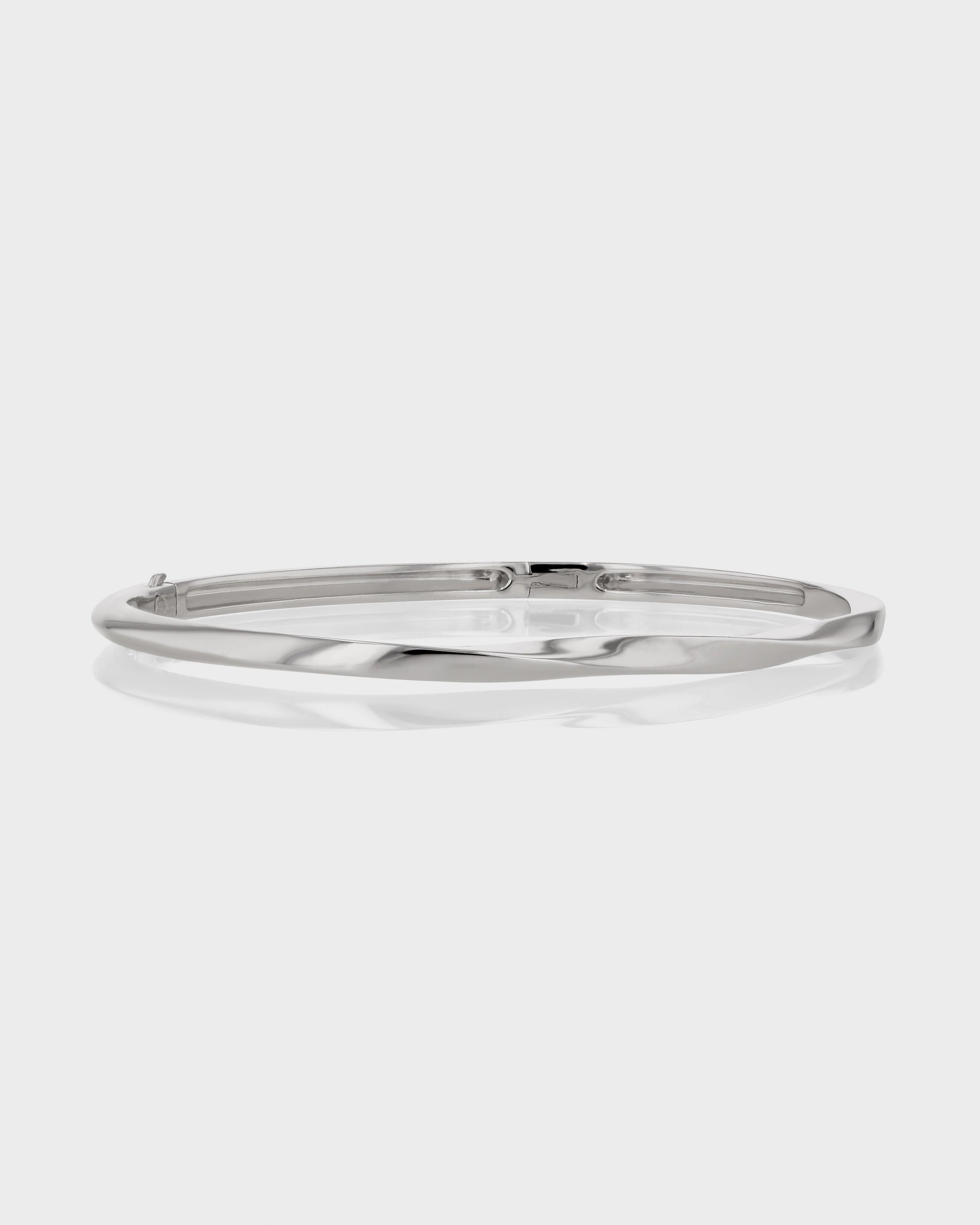 Elegant Twist Sterling Silver Bangle Bracelet