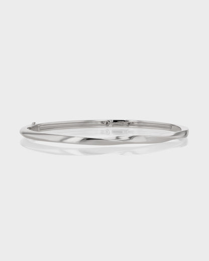 Elegant Twist Sterling Silver Bangle Bracelet 3