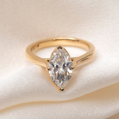 Solitaire Compass Prong-2.0 CT Marquise Lab Grown Diamond Engagement Ring