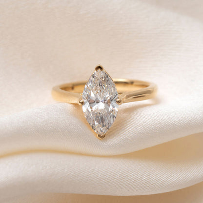 Solitaire Compass Prong-2.0 CT Marquise Lab Grown Diamond Engagement Ring