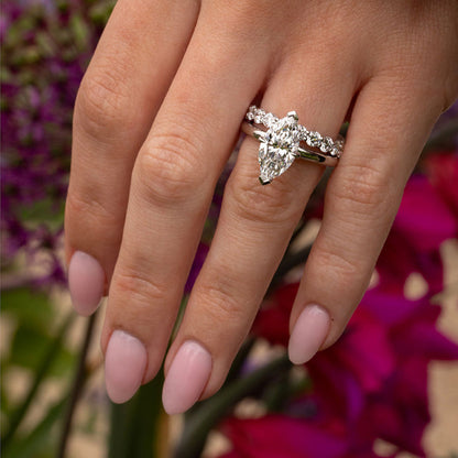 Hidden Halo-2.5 CT Marquise Lab Grown Diamond Engagement Ring