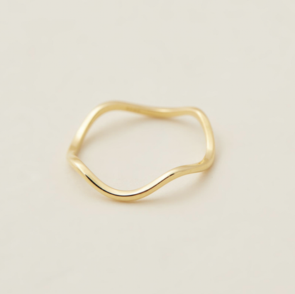 Uneven Thin Wave Wedding Band 4