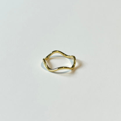 Uneven Thin Wave Wedding Band 11
