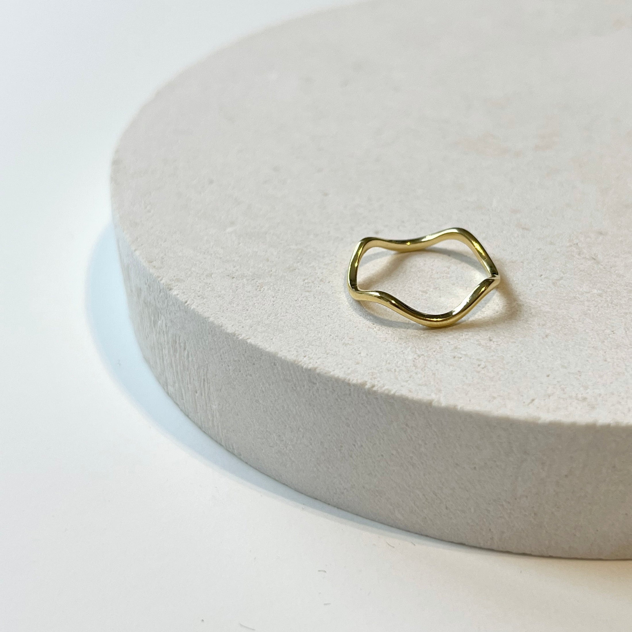 Uneven Thin Wave Wedding Band