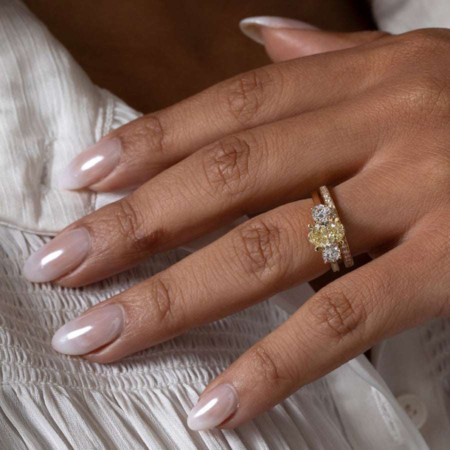Curved- 0.25 CT Marquise Lab Grown Diamond Wedding Band
