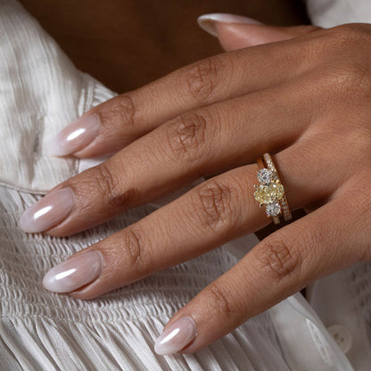 Curved- 0.25 CT Marquise Lab Grown Diamond Wedding Band