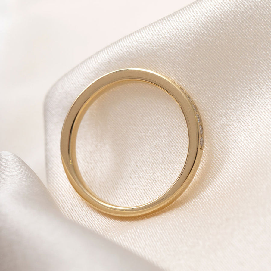 Curved- 0.25 CT Marquise Lab Grown Diamond Wedding Band