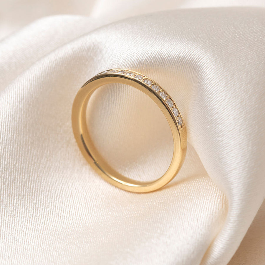 Curved- 0.25 CT Marquise Lab Grown Diamond Wedding Band